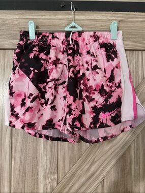 Nike Pink and Black Tie-Dye Girls' Athletic Shorts